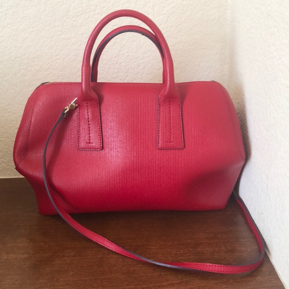 Furla Bag Satchel Radiant Red Leather with Strap - Picture 5 of 8